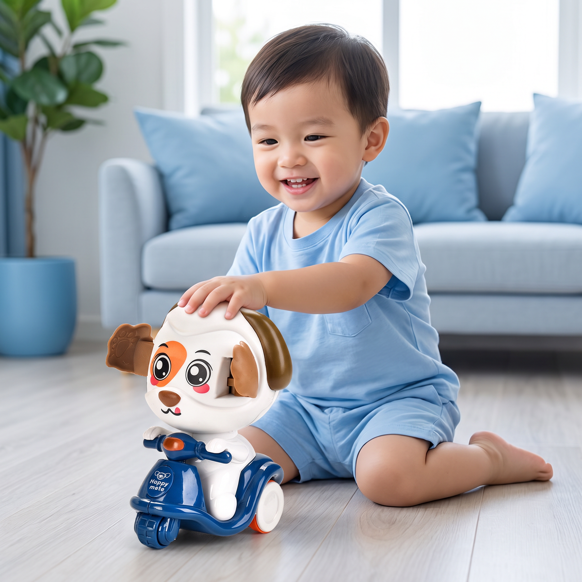 Press & Go Animal Motorcycle Toy – Cute Hide-and-Seek Character Car